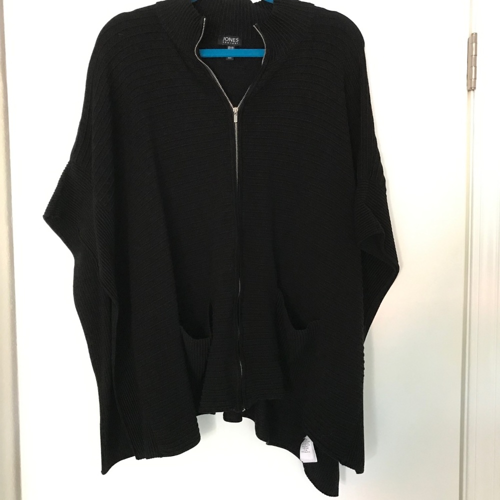 Zippered Sweater Poncho